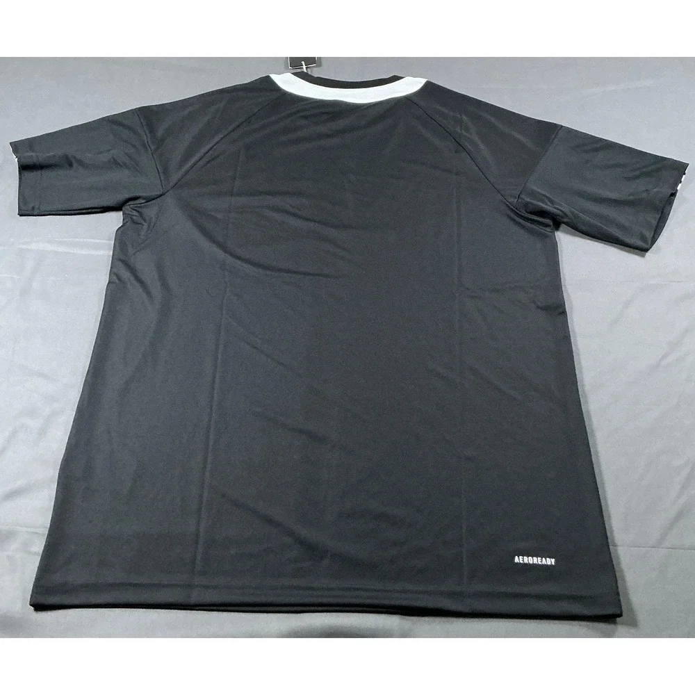 Adidas Mens Sereno 3S T-Shirt Black White AEROREADY Training Top IR7823 Size M